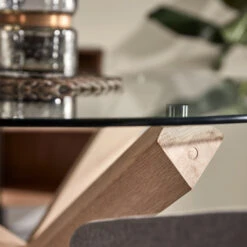 Ronde Tafel Glas Met Eiken -Zuiver Verkoop eetkamerstoel van leer het anker meubelen lara 2