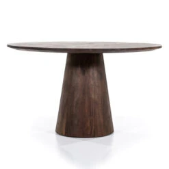 Ronde Eettafel Mangohout 130 Cm -Zuiver Verkoop eleonora aron donkerbruine eettafel rond 130 cm 01 1
