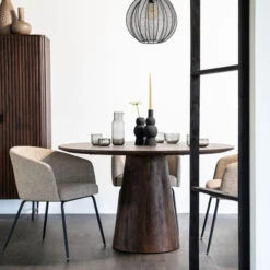 Ronde Eettafel Mangohout 130 Cm -Zuiver Verkoop eleonora aron ronde eettafel bruin mangohout 130 cm 02