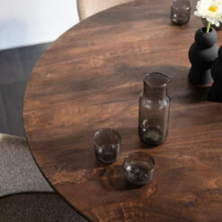 Ronde Eettafel Mangohout 130 Cm -Zuiver Verkoop eleonora aron ronde eettafel bruin mangohout 130 cm 03