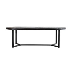 Ovale Eettafel Van Zwart Hout