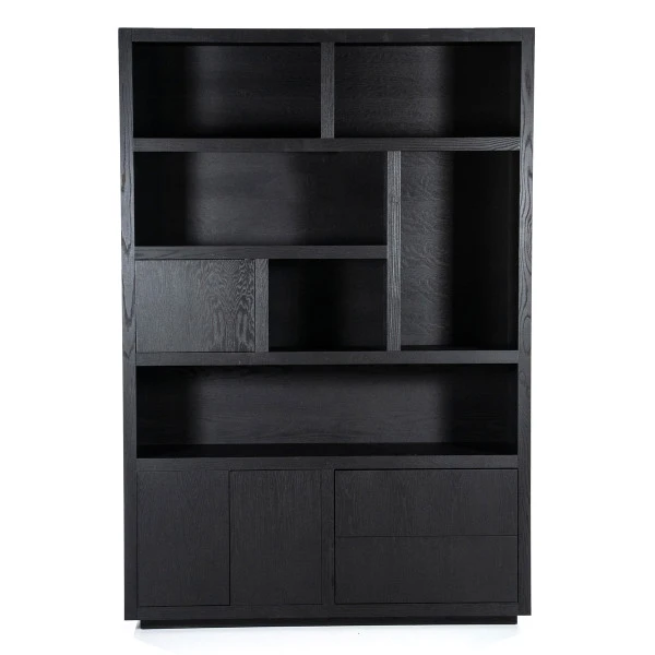 Boekenkast Zwart Eiken 150 Cm 3 Boekenkast Zwart Eiken 150 Cm