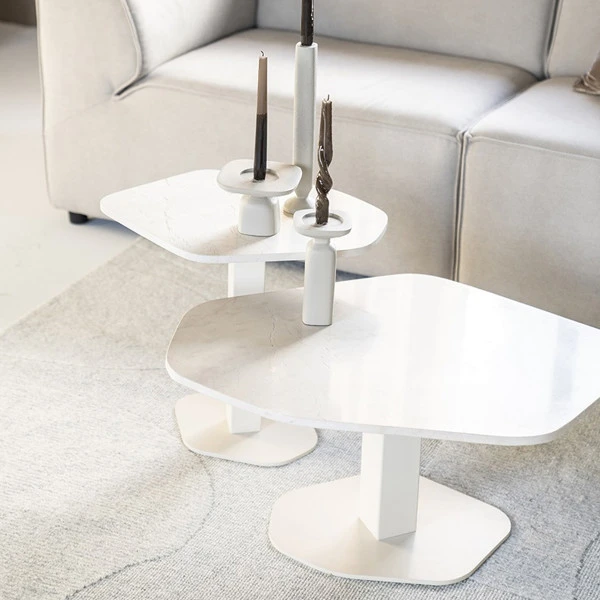 Bijzettafel Wit Marmer 5 Bijzettafel Wit Marmer - Afbeelding 3