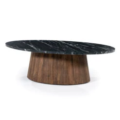 Ovale Salontafel Zwart Marmer -Zuiver Verkoop eleonora maxim ovale salontafel zwart marmer 02