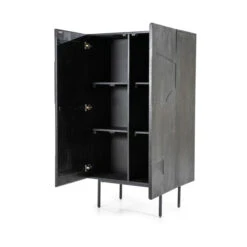 Zwarte Wandkast Mangohout -Zuiver Verkoop eleonora maya zwarte wandkast mangohout 01