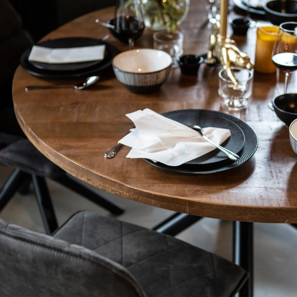 Ronde Eettafel Mangohout 4 Ronde Eettafel Mangohout - Afbeelding 2