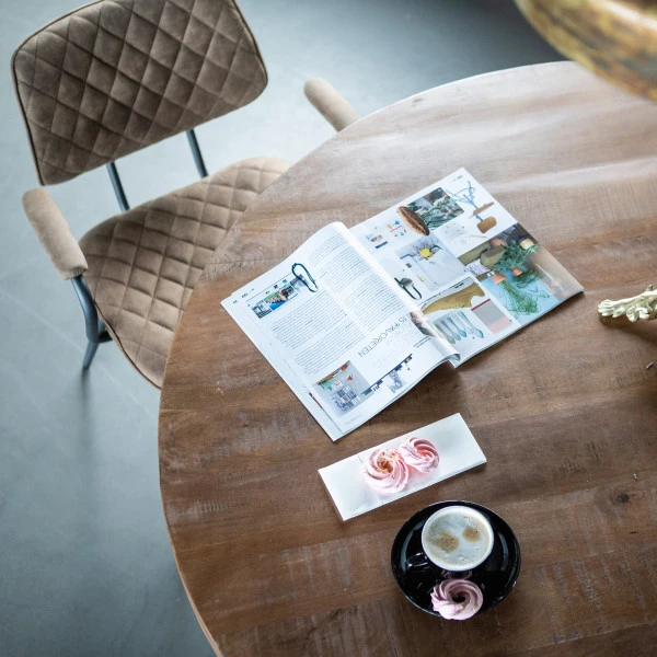 Ronde Eettafel Mangohout 5 Ronde Eettafel Mangohout - Afbeelding 3