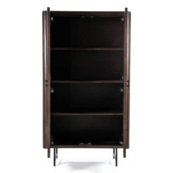 Donkerbruine Kast Met Houten Latjes -Zuiver Verkoop eleonora remi donkerbruine kast met houten latjes 03