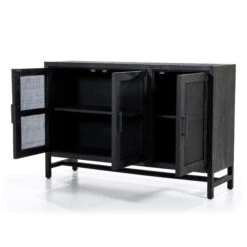 Zwart Dressoir Met Rotan Webbing -Zuiver Verkoop eleonora vic zwart dressoir met rotan webbing 04