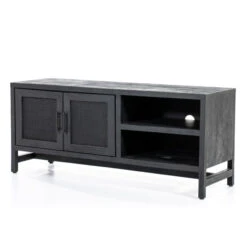 Zwart Tv-meubel Met Rotan Webbing 11 Zwart Tv-meubel Met Rotan Webbing -Zuiver Verkoop eleonora vic zwart tv meubel met rotan webbing 03