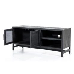 Zwart Tv-meubel Met Rotan Webbing 10 Zwart Tv-meubel Met Rotan Webbing -Zuiver Verkoop eleonora vic zwart tv meubel met rotan webbing 04