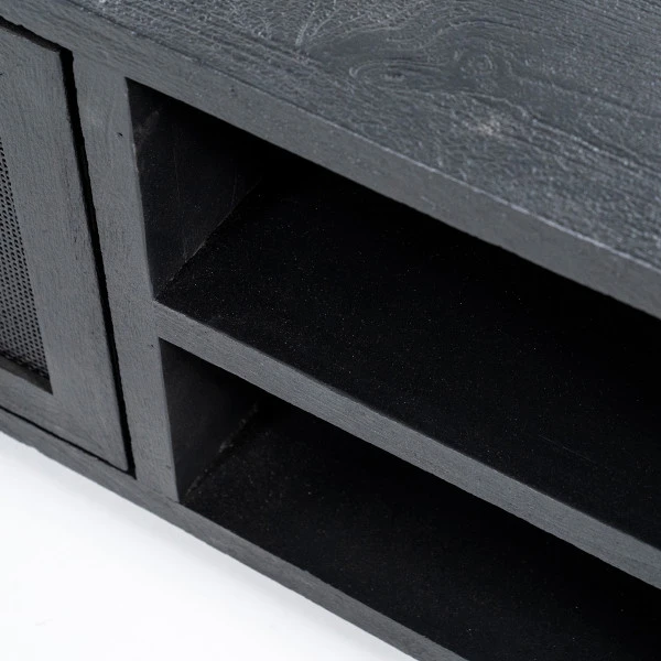Zwart Tv-meubel Met Rotan Webbing 7 Zwart Tv-meubel Met Rotan Webbing - Afbeelding 5