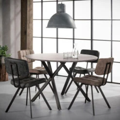 Industriele Eetkamerstoel -Zuiver Verkoop giani greva industriele eetkamerstoel donkerbruin 03