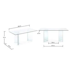Glazen Eettafel -Zuiver Verkoop glazen eetkamertafel laforma burano 180 04 800x800 1