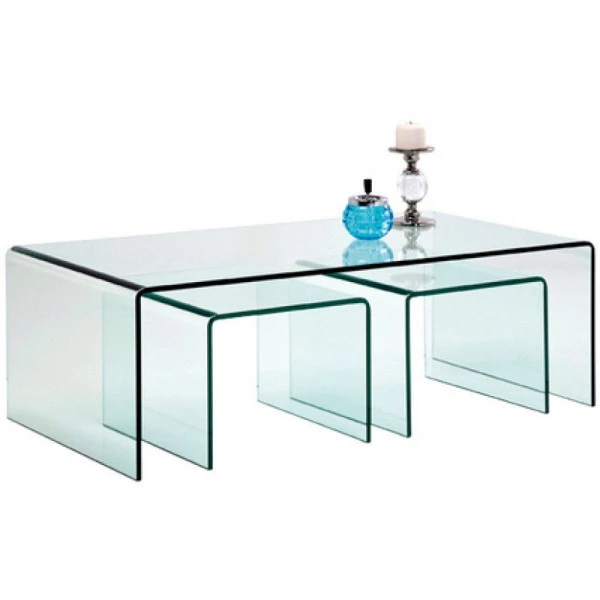 Glazen Salontafel Set 3-delig 4 Glazen Salontafel Set 3-delig - Afbeelding 2