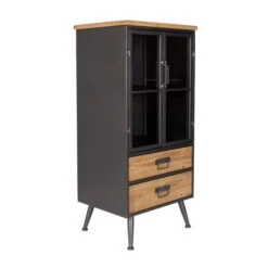 Vitrinekast Staal En Hout -Zuiver Verkoop halfhoge vitrinekast damian lumz home 03