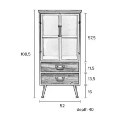 Vitrinekast Staal En Hout -Zuiver Verkoop halfhoge vitrinekast damian lumz home 07