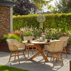 Tuinset Rond 5 Personen -Zuiver Verkoop hartman delphine wicker tuinstoel naturel 02 1