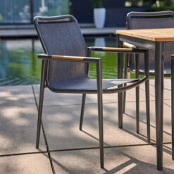 Dining Tuinstoel Teak En Aluminium