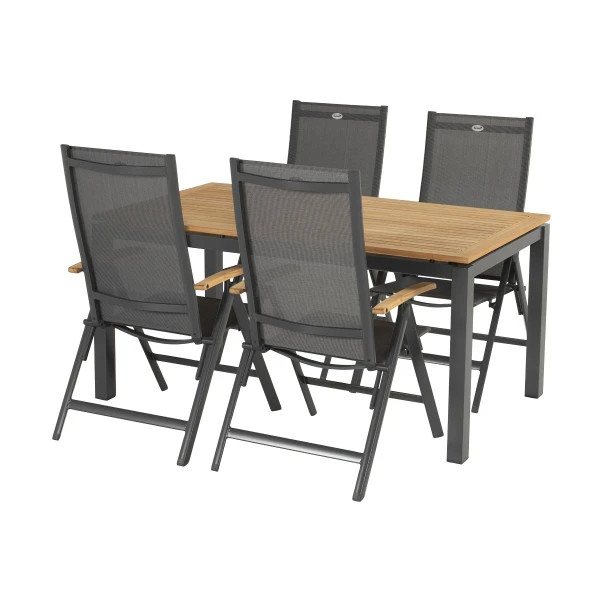 Tuintafel Teak Met Grijze Poten - Afbeelding 8