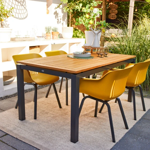 Tuintafel Teak Met Grijze Poten - Afbeelding 4