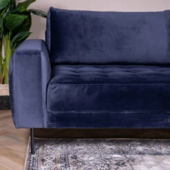 Hoekbank Fluweel -Zuiver Verkoop hoekbank blauw fluweel hoek rechts bodio dax 02 2