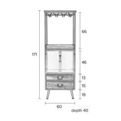 Hoog Wijnkabinet -Zuiver Verkoop hoog wijnkabinet damian lumz home 09