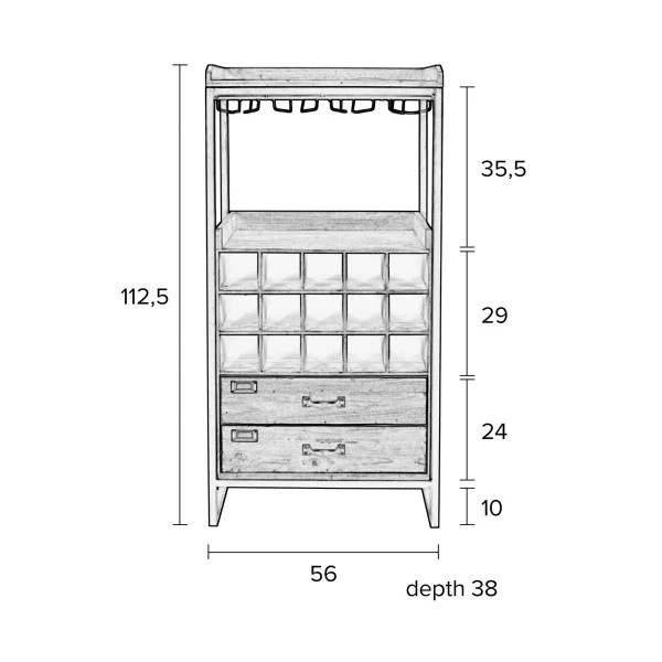 Houten Wijnkast 6 Houten Wijnkast - Afbeelding 4