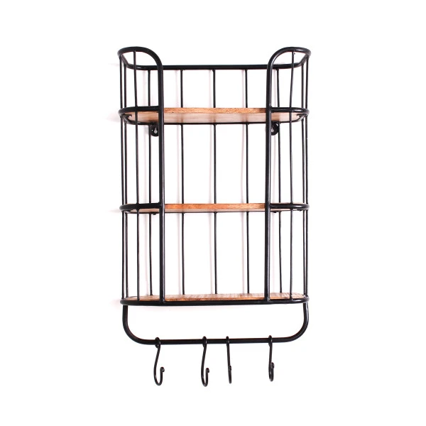 Industrieel Wandrek Met Haken 4 Industrieel Wandrek Met Haken - Afbeelding 2