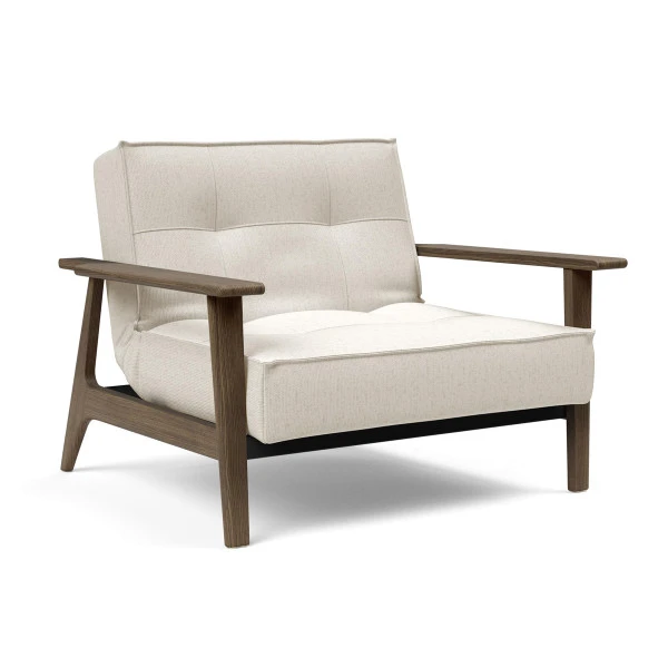 Fauteuil Met Gerookt Eiken Armleuningen 6 Fauteuil Met Gerookt Eiken Armleuningen - Afbeelding 4