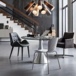 Glazen Eettafel Ovaal -Zuiver Verkoop kare design eettafel met ovaal glazen blad 04