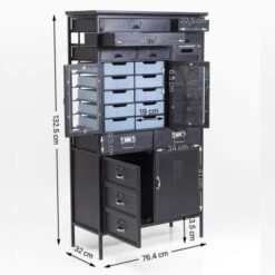 Stalen Ladekast Industrieel -Zuiver Verkoop kare design art factory industriele zwarte kast 10