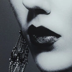 Glas Schilderij Zwart-wit Portret -Zuiver Verkoop kare design beauty lady glas schilderij zwart wit portret 03