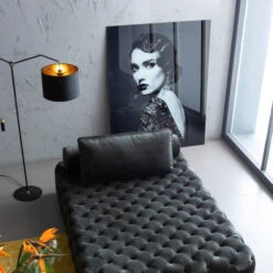 Glas Schilderij Zwart-wit Portret -Zuiver Verkoop kare design beauty lady glas schilderij zwart wit portret 06