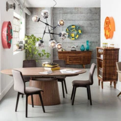 Walnoot Eetttafel Ovaal Uitschuifbaar -Zuiver Verkoop kare design benvenuto verstelbare ronde eettafel 03