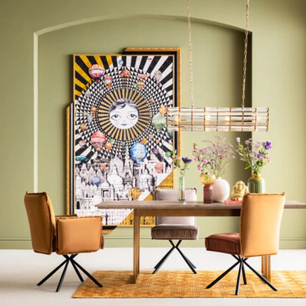 Design Eettafel Hout Met Koper 6 Design Eettafel Hout Met Koper - Afbeelding 4