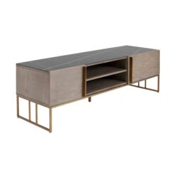 Tv-meubel Marmer, Hout En Koper -Zuiver Verkoop kare design cesaro tv meubel marmer hout en koper 02