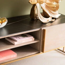 Tv-meubel Marmer, Hout En Koper -Zuiver Verkoop kare design cesaro tv meubel marmer hout en koper 12