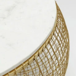 Salontafel Goud Met Wit Marmer -Zuiver Verkoop kare design cesta wit marmeren salontafel 04