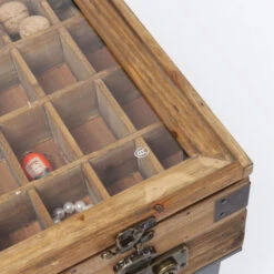 Tafeltje Met Vitrine -Zuiver Verkoop kare design collector tafeltje met vitrine naturel 01 1