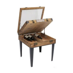 Tafeltje Met Vitrine -Zuiver Verkoop kare design collector tafeltje met vitrine naturel 08 1