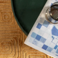 Retro Vloerkleed Geel -Zuiver Verkoop kare design costa yellow retro vloerkleed geel 10