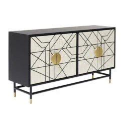Design Dressoir Zwart-wit Met Goud -Zuiver Verkoop kare design credenza design dressoir zwart wit met goud 02
