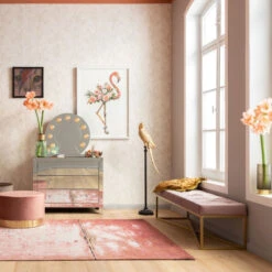 Fluwelen Halbankje Roze -Zuiver Verkoop kare design crossover fluwelen halbankje roze config 84086 008