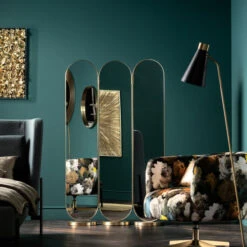 Messing Spiegel Kamerscherm -Zuiver Verkoop kare design curve messing spiegel kamerscherm 04