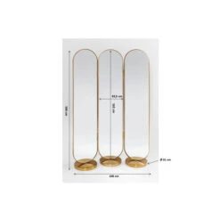 Messing Spiegel Kamerscherm -Zuiver Verkoop kare design curve messing spiegel kamerscherm 09