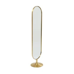 Staande Spiegel Messing -Zuiver Verkoop kare design curve staande design spiegel messing 01