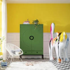 Groene Design Kledingkast -Zuiver Verkoop kare design disk groene design kledingkast 03