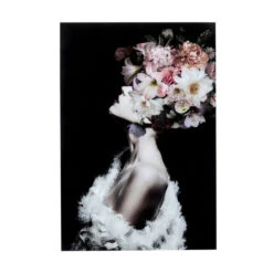 Glas Schilderij Bloemen Portet