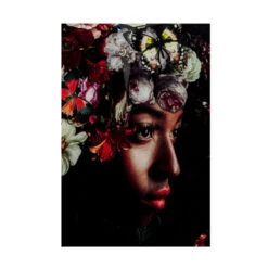 Glas Schilderij Bloemen -Zuiver Verkoop kare design flowery shoulder view glas schilderij bloemen 02